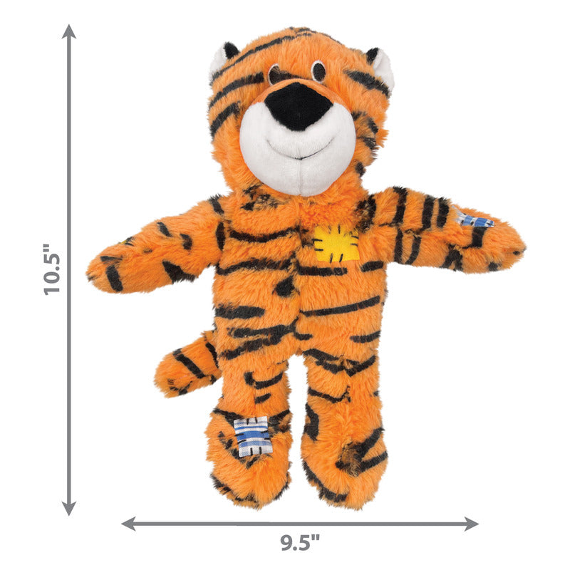 KONG Wild Knots Tiger Plush Dog Toy with Rope Skeleton