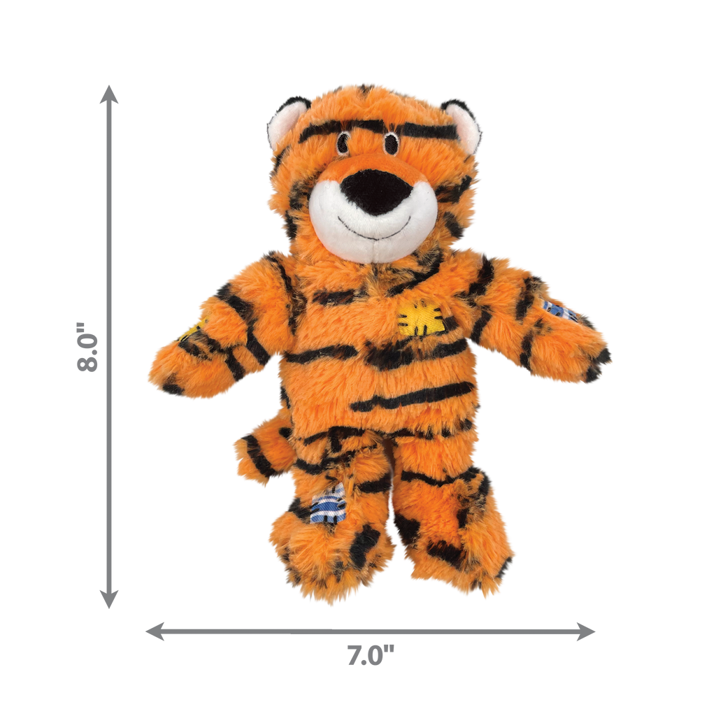 KONG Wild Knots Tiger Plush Dog Toy with Rope Skeleton
