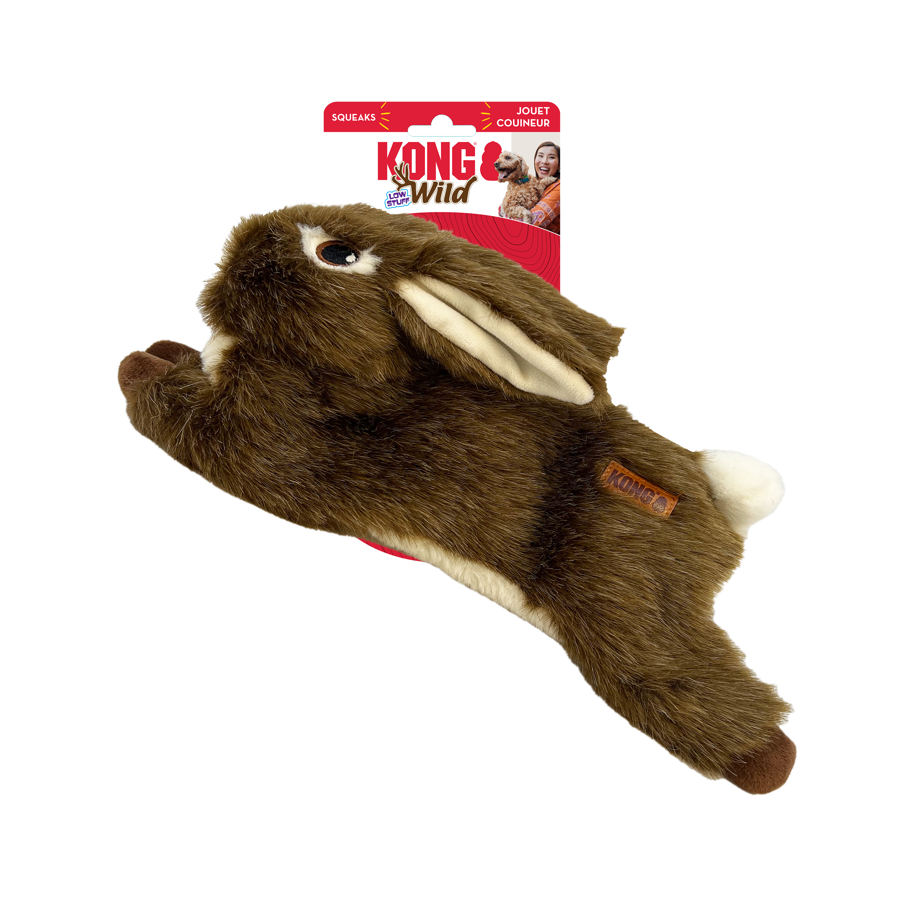 Plush Dog Toy with Squeaker and Minimal Stuffing