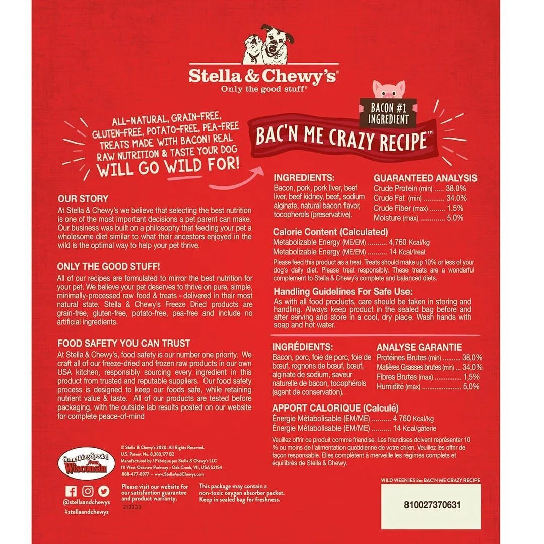 Freeze-Dried Raw Bacon Dog Treats