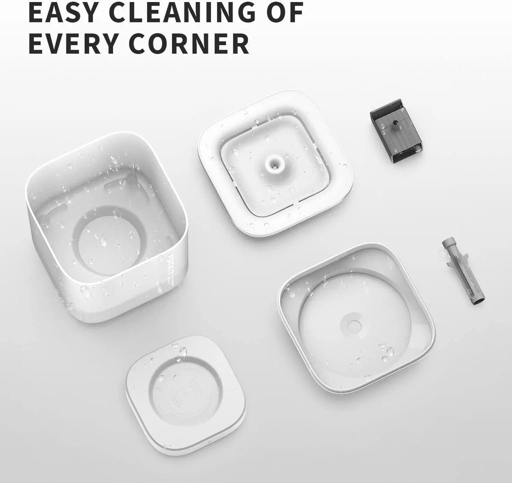 Wireless Pet Water Fountain for Cats and Small Dogs, 1.85L Capacity