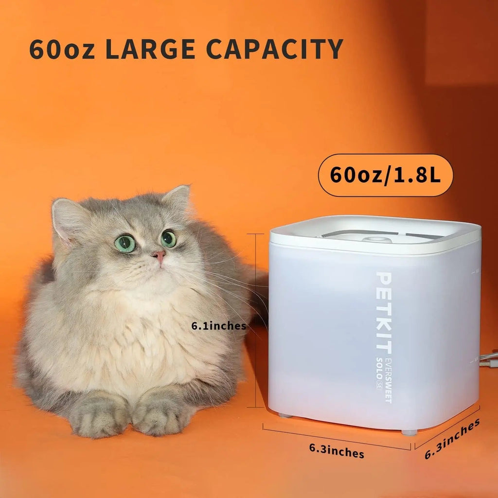 Wireless Pet Water Fountain for Cats and Small Dogs, 1.85L Capacity