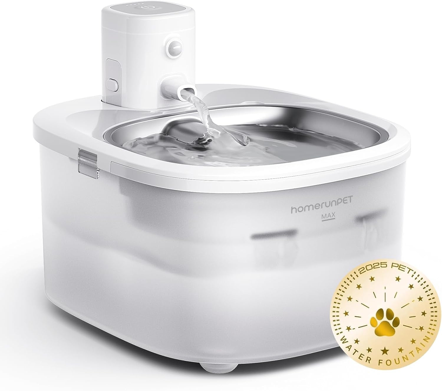 Wireless Stainless Steel Pet Water Fountain, 2.5L