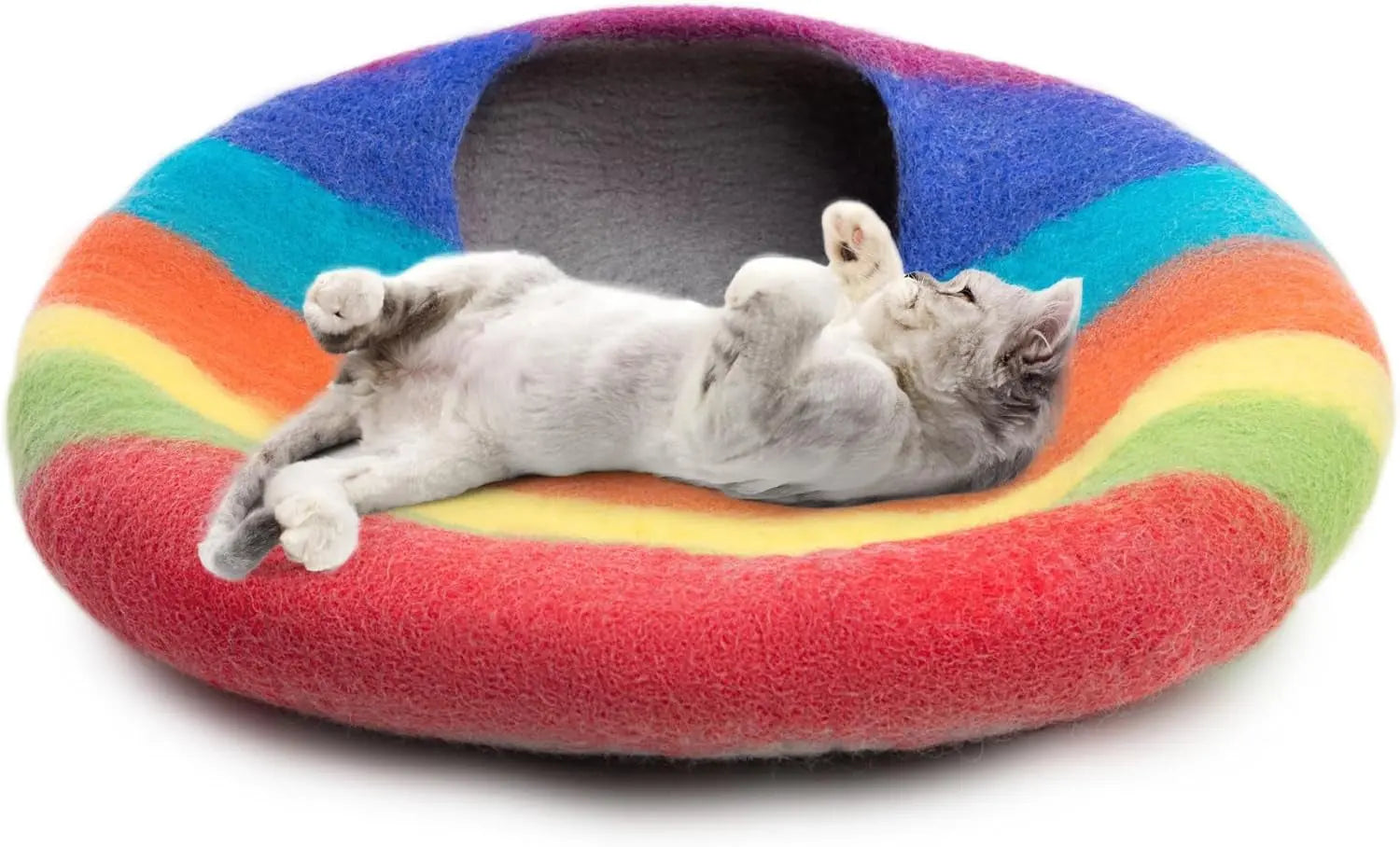 Handmade Merino Wool Felt Cat Cave Bed