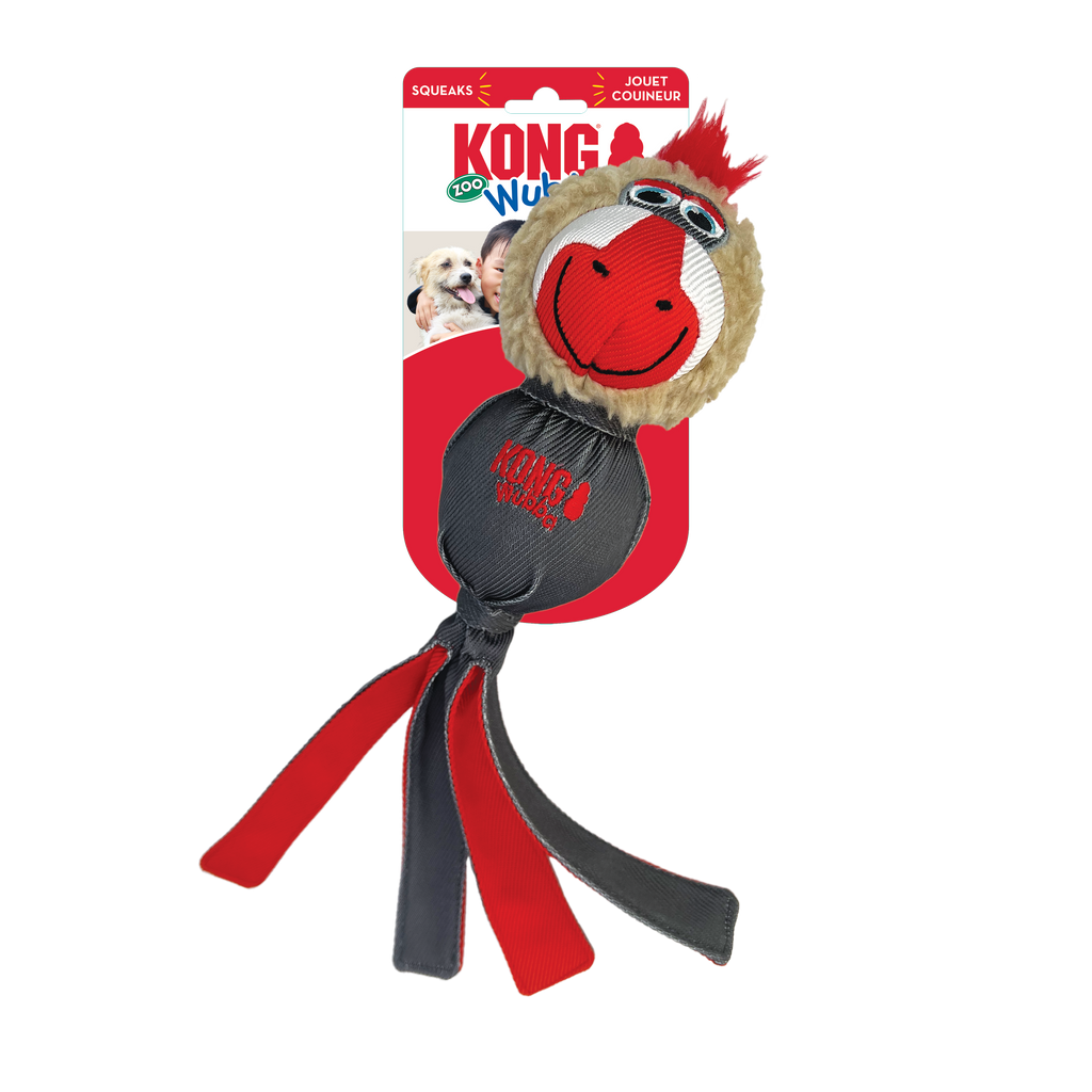 KONG Wubba Zoo Dog Toy with Squeaker and Floppy Tails