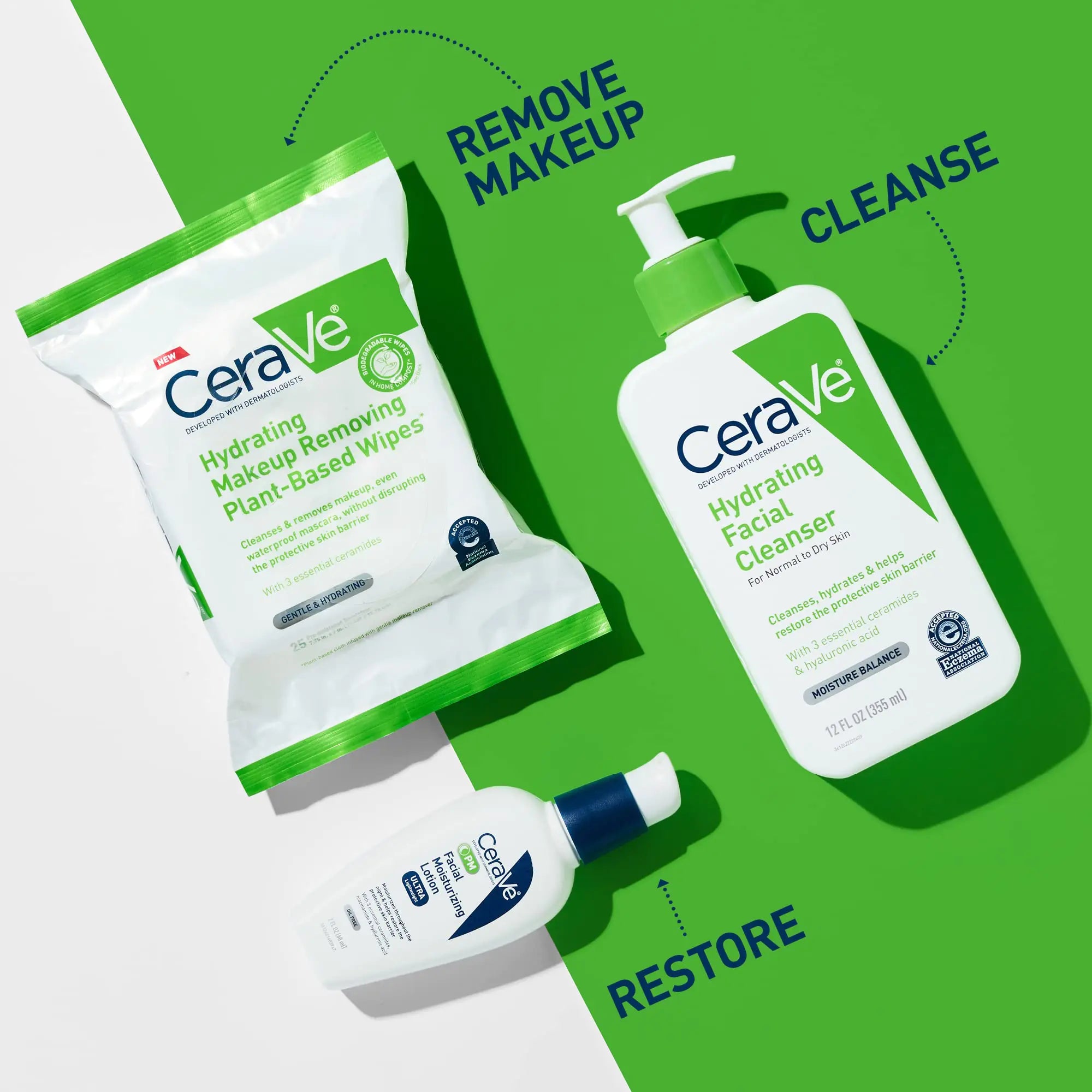 CeraVe Hydrating Makeup Remover Wipes for Sensitive Skin, 25 Pack