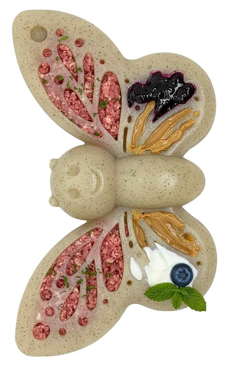 Butterfly 2-in-1 Chew and Enrichment Toy for Dogs, Nylon
