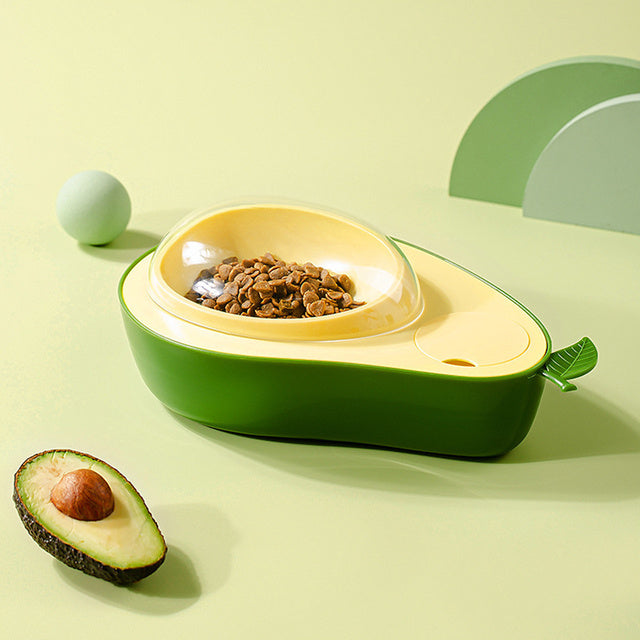 Avocado Cat Bowl Set with Slow Feeder and Water Dispenser