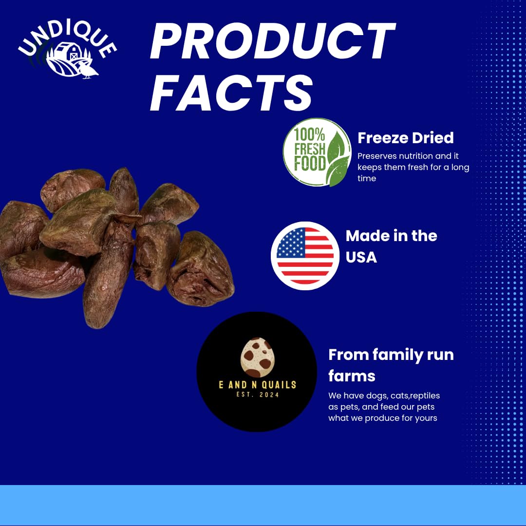 Freeze-Dried Duck Hearts Treats for Dogs and Cats