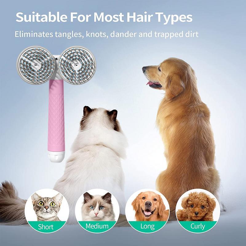 Dual-Head Pet Brush with Negative Ion Technology