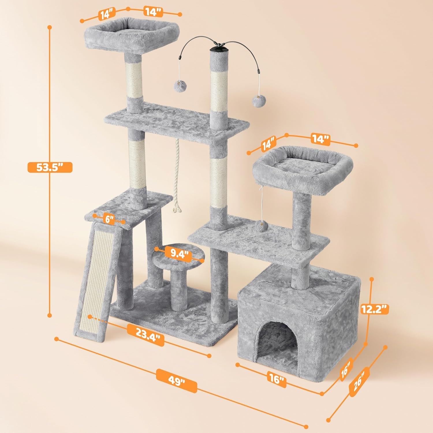 Multilevel Cat Tree with Condo, Perches & Scratching Posts