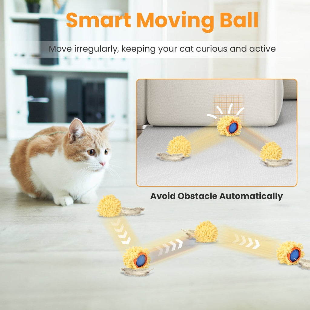 Interactive Rolling Ball Cat Toy with Rechargeable Battery