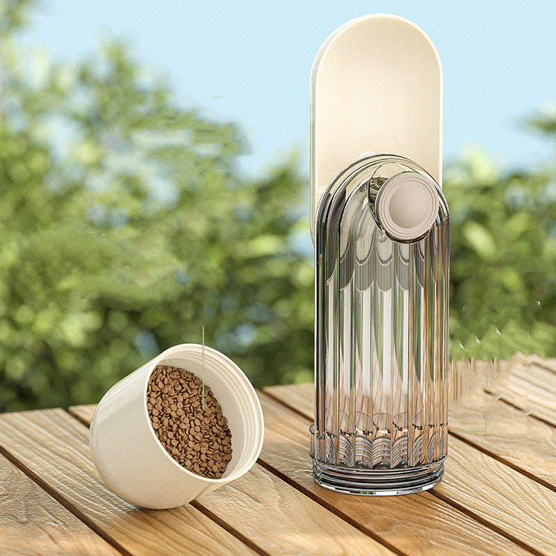 Portable Pet Water Bottle with Lanyard, 21.5cm, Beige or Green