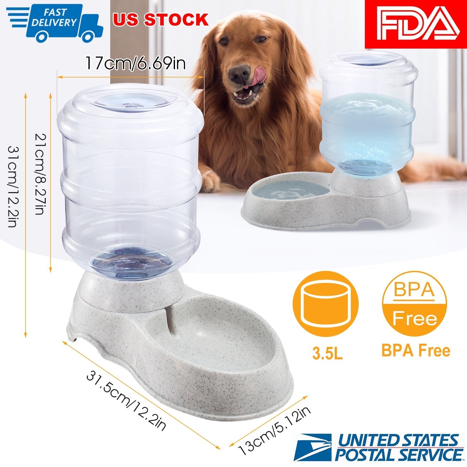 Automatic Pet Water Dispenser, 3.5L for Cats and Dogs