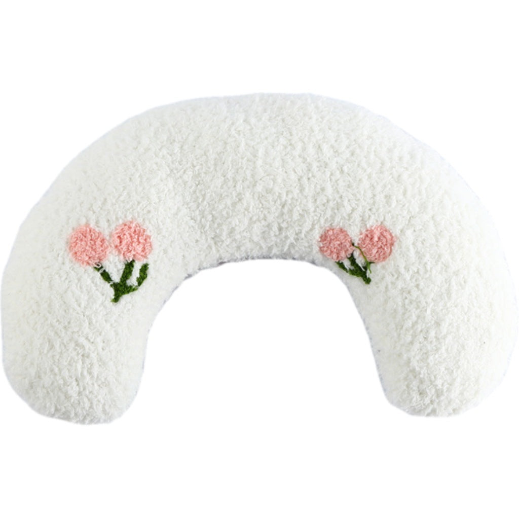 Plush Half-Donut Pet Bed for Cats and Small Dogs, 27 x 17 cm