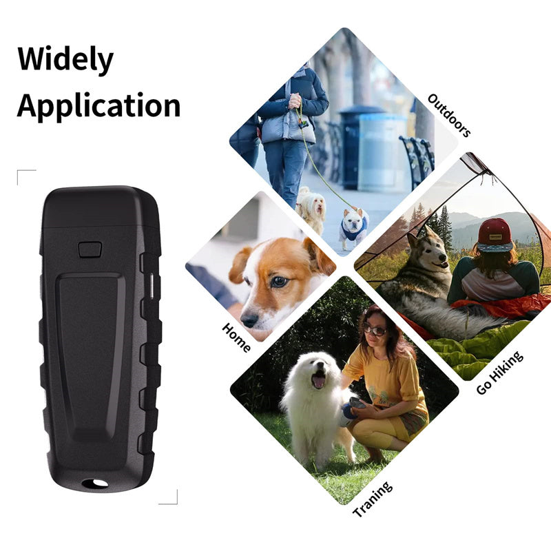 Ultrasonic Dog Trainer and Bark Control Device with LED Flashlight