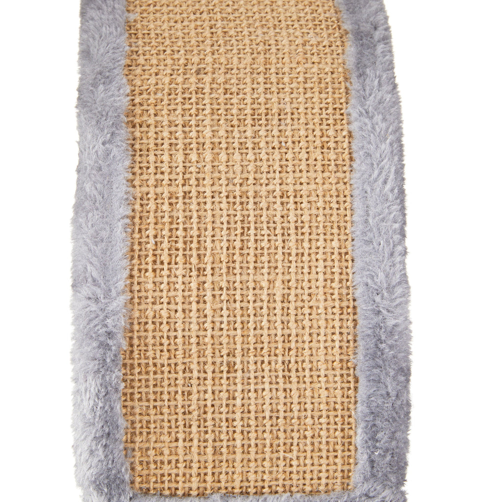 17" Deluxe Jute Cat Scratching Post with Grooming Brush