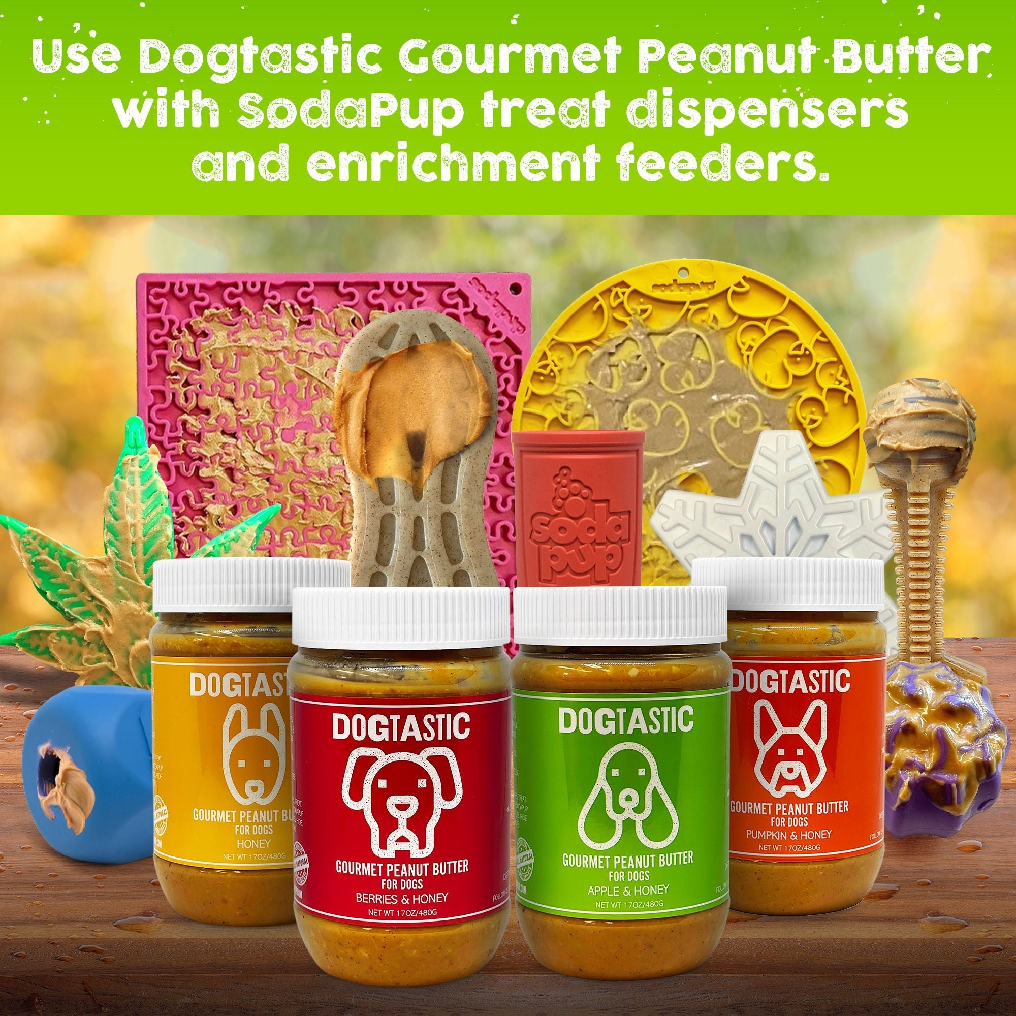 All-Natural Peanut Butter for Dogs, 16 oz – Peanuts, Flax Seed & Pumpkin