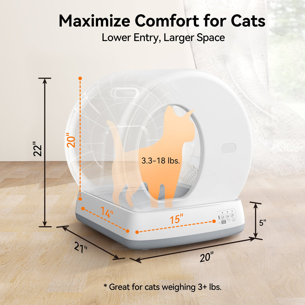 Smart Automatic Self-Cleaning Cat Litter Box with App Control