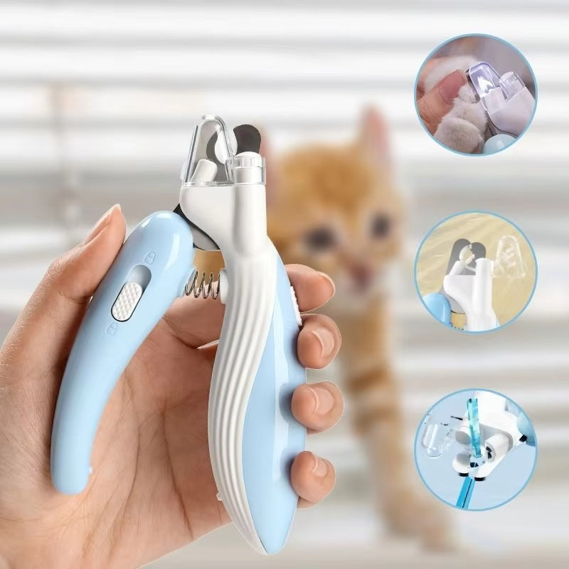 LED Pet Nail Clippers for Dogs & Cats with Safety Lock