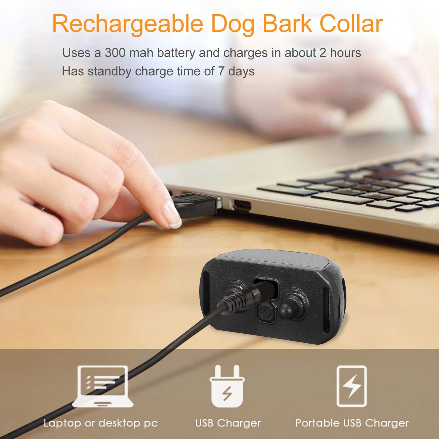 Waterproof Dog Bark Collar with Remote and Adjustable Modes