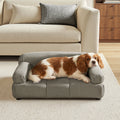Velvet Pet Sofa with Bolstered Arms, Gray, Small to Medium Dogs