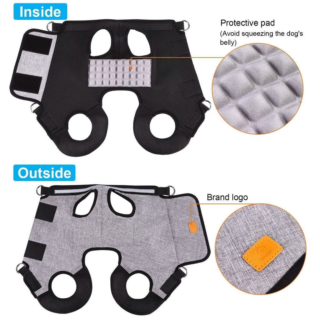Adjustable Dog Lift Harness with Reflective Straps, 16.5"-19" Neck