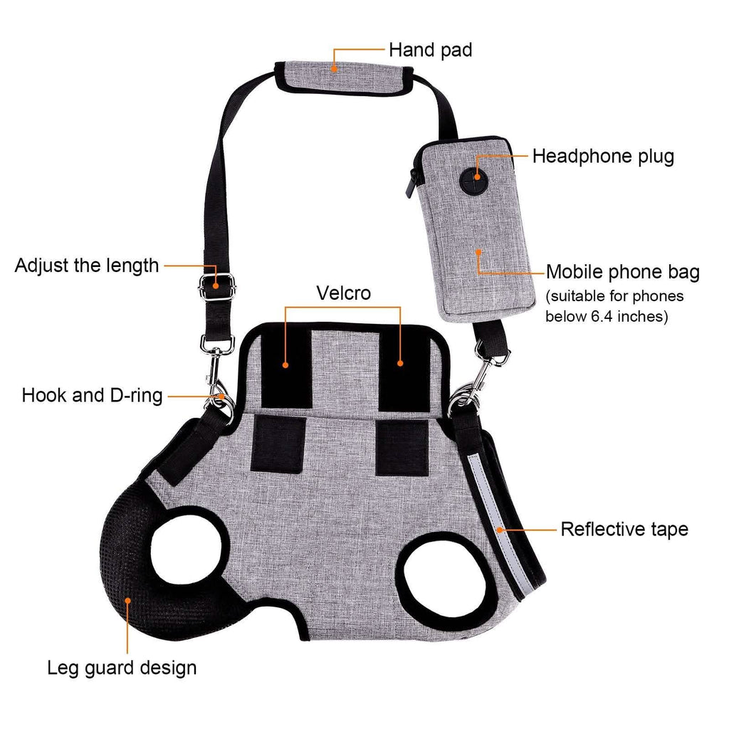 Adjustable Dog Lift Harness with Reflective Straps, 16.5"-19" Neck