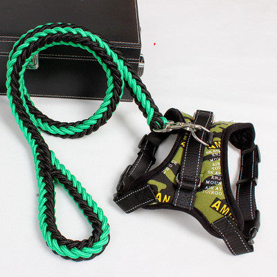 Dog Chest Harness and Leash Set, Durable Nylon, Multiple Sizes