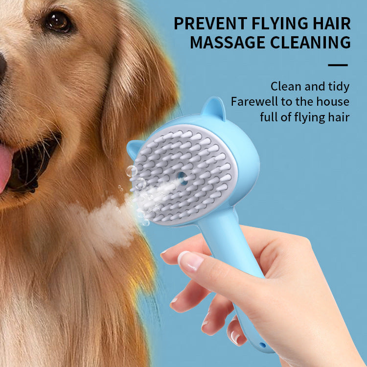 Rechargeable Pet Grooming Brush with Steam Massage, Yellow