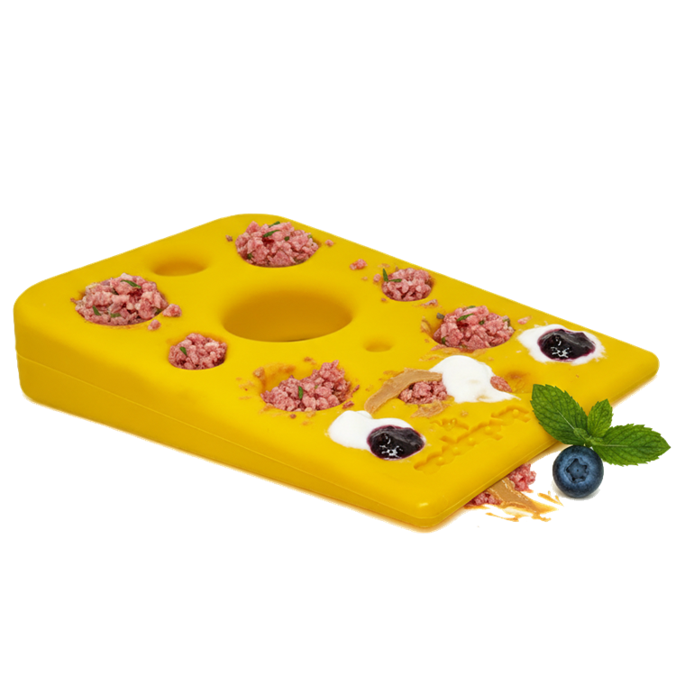 Swiss Cheese Wedge eChew Durable Dog Chew Toy, 5.5" for Power Chewers