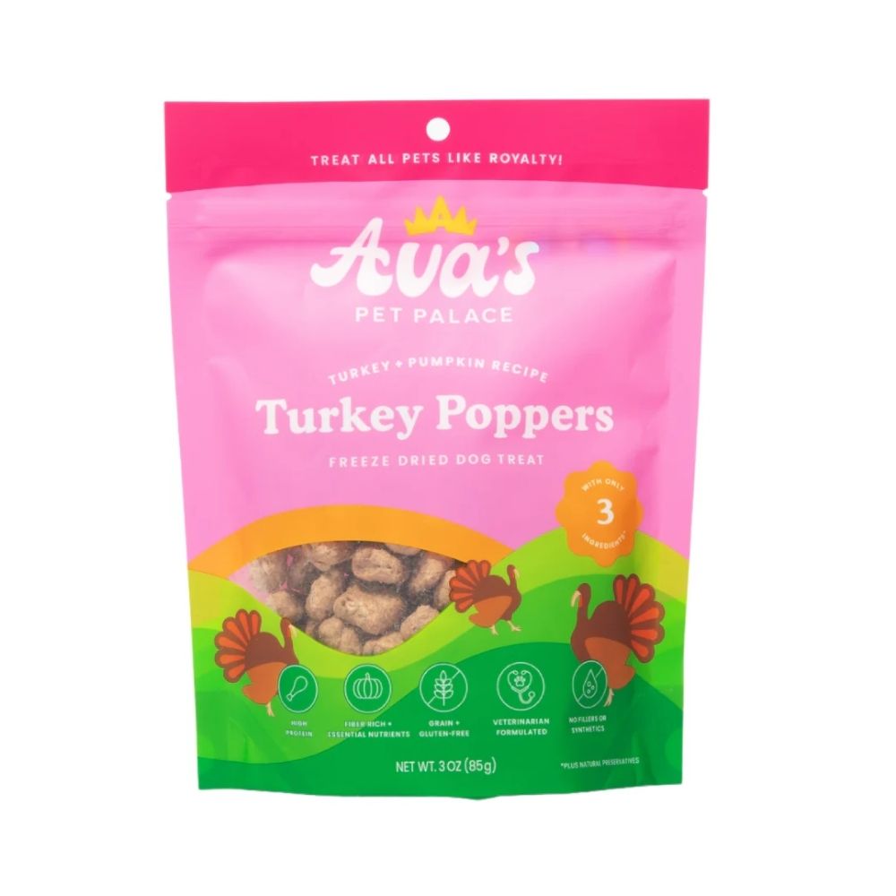 Freeze-Dried Turkey Poppers Dog Treats with Pumpkin, 3 oz