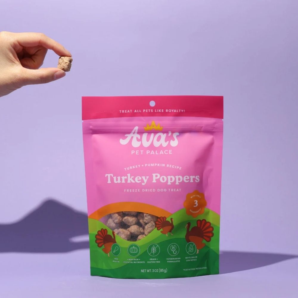 Freeze-Dried Turkey Poppers Dog Treats with Pumpkin, 3 oz