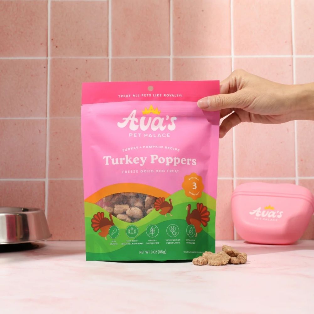 Freeze-Dried Turkey Poppers Dog Treats with Pumpkin, 3 oz