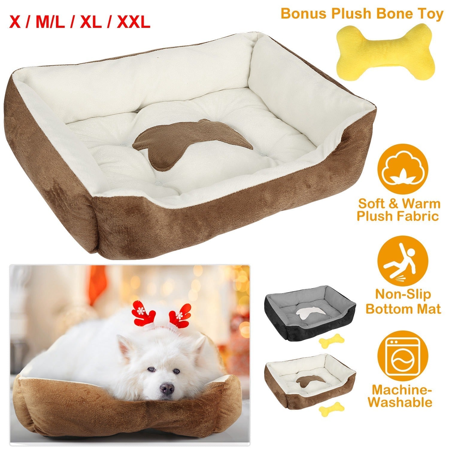 Gbruno Fleece Pet Bed for Small to Medium Dogs and Cats