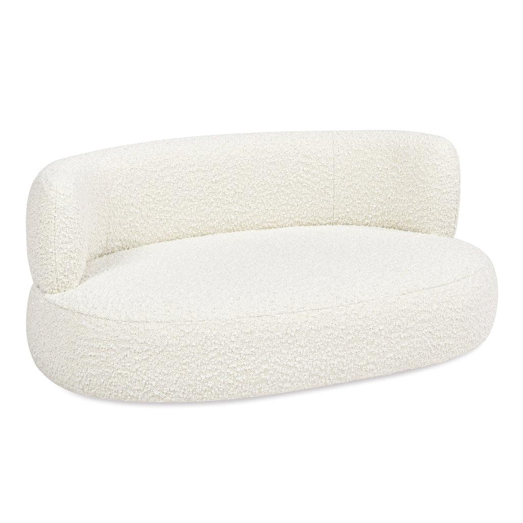 Shep 36' Curved Dog Sofa Bed, Medium, Ivory White Boucle