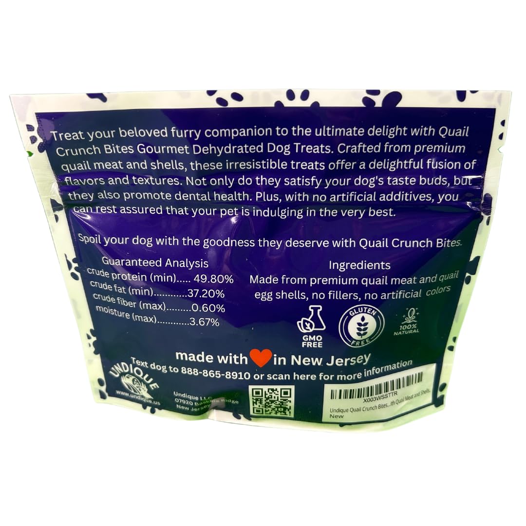Undique Quail Crunch Bites Organic Dog Treats