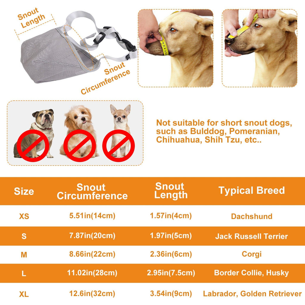 Adjustable Mesh Dog Muzzle for Medium and Large Breeds