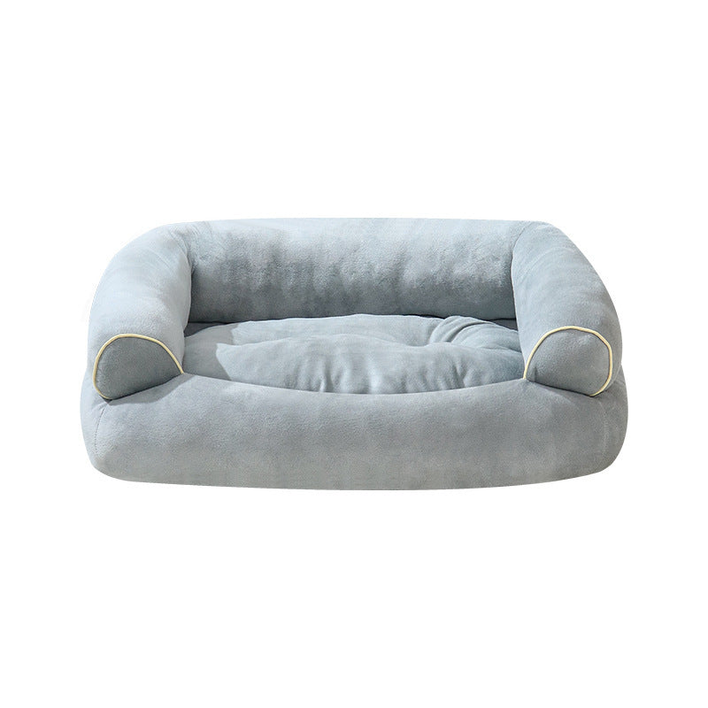 Velvet Pet Bed with Supportive Sides, Multiple Sizes