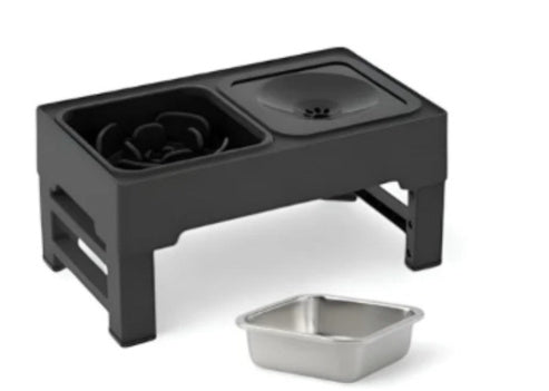 Adjustable Folding Pet Table for Dogs, Black or Gray