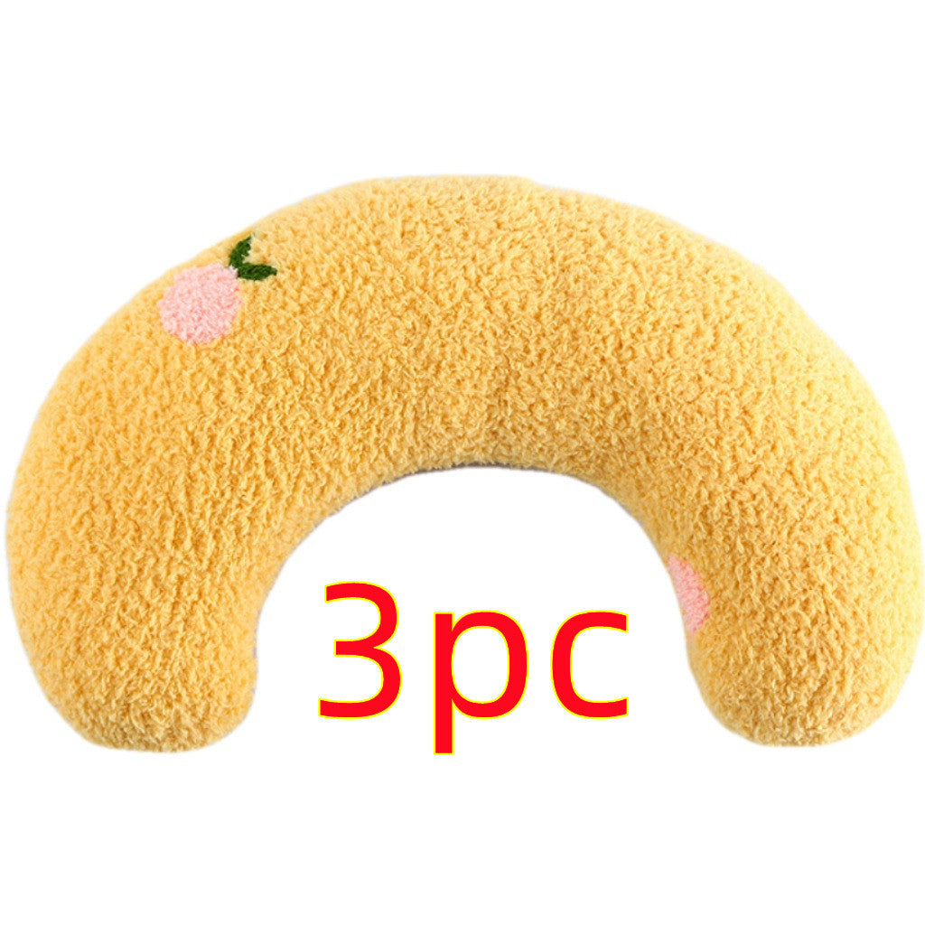 Plush Half-Donut Pet Bed for Cats and Small Dogs, 27 x 17 cm