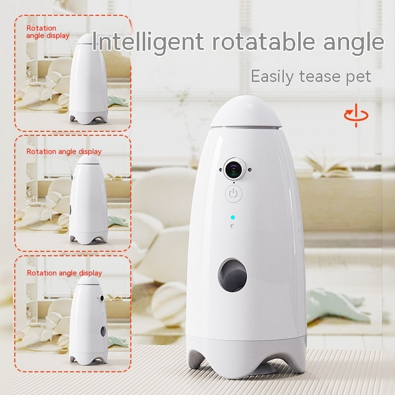 Automatic Pet Feeder with 1080p Camera, White, USB Rechargeable