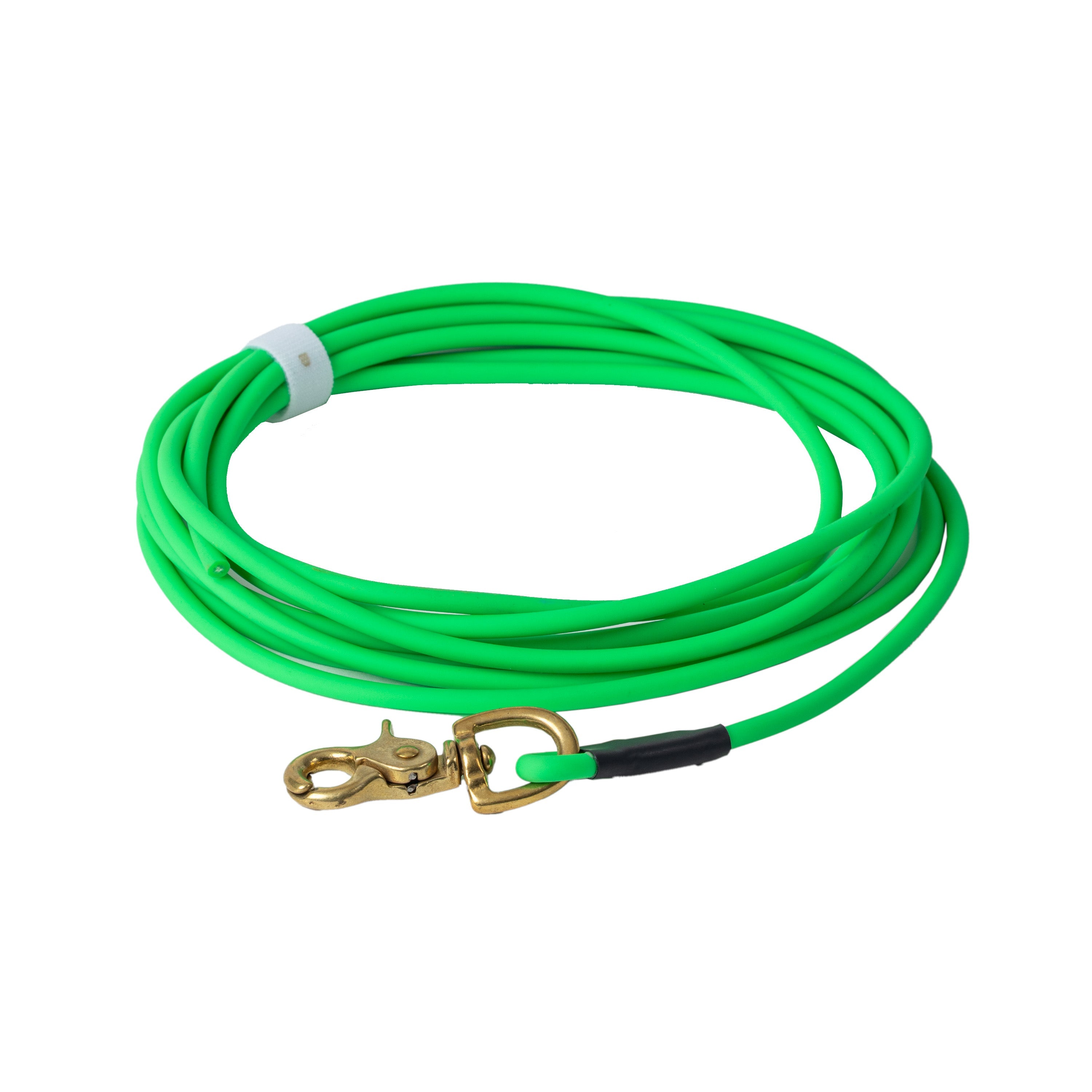 Barrows Ironhide Biothane Check Cord 15 ft x 1/4 in Green
