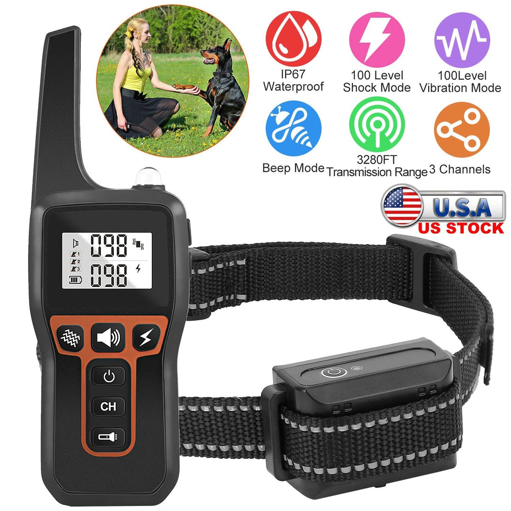 Dog Training Collar with Remote, Waterproof, 3 Modes, Long Range