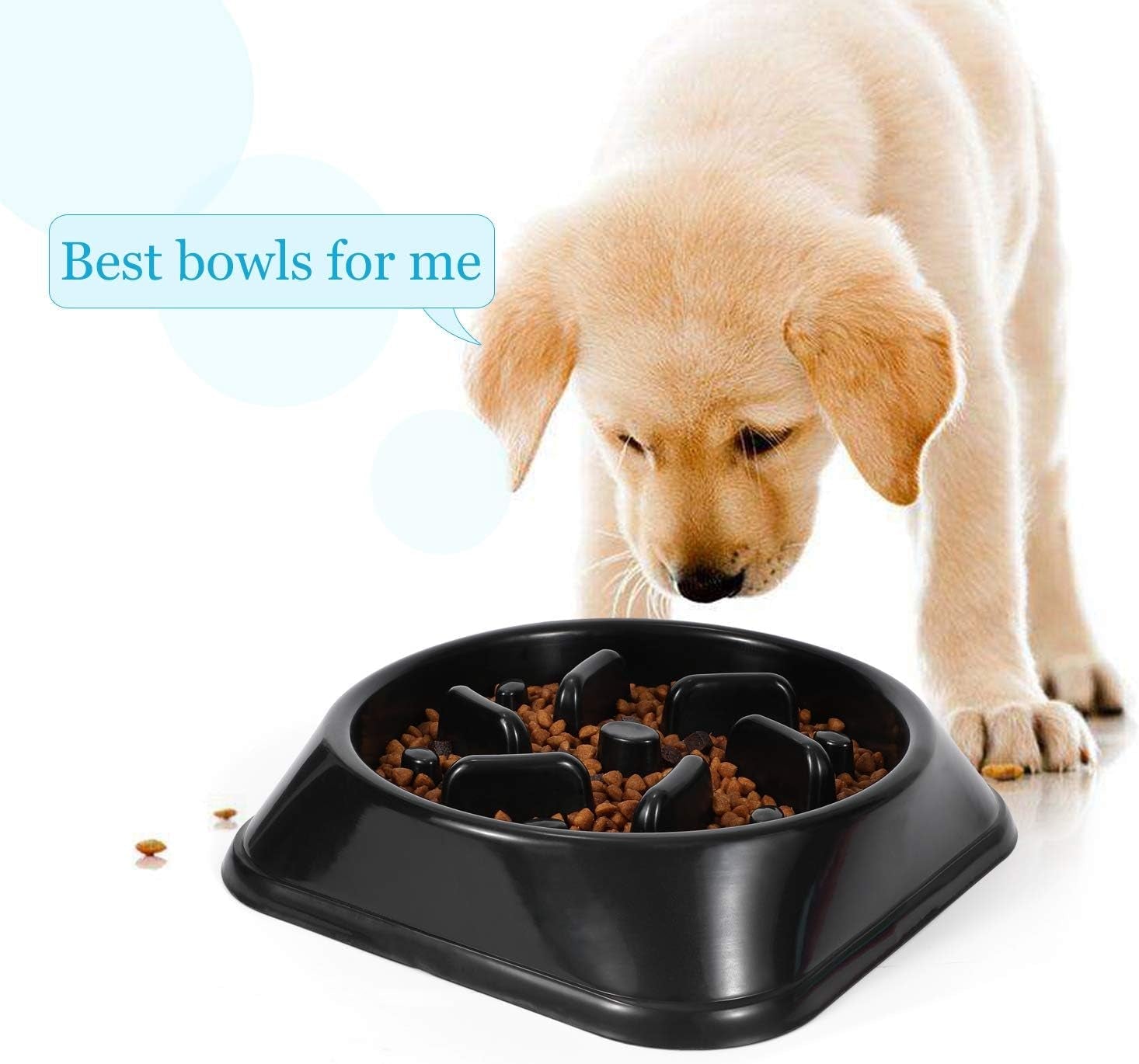 Dog Slow Feeder Bowl with Non-Slip Base, Dishwasher Safe