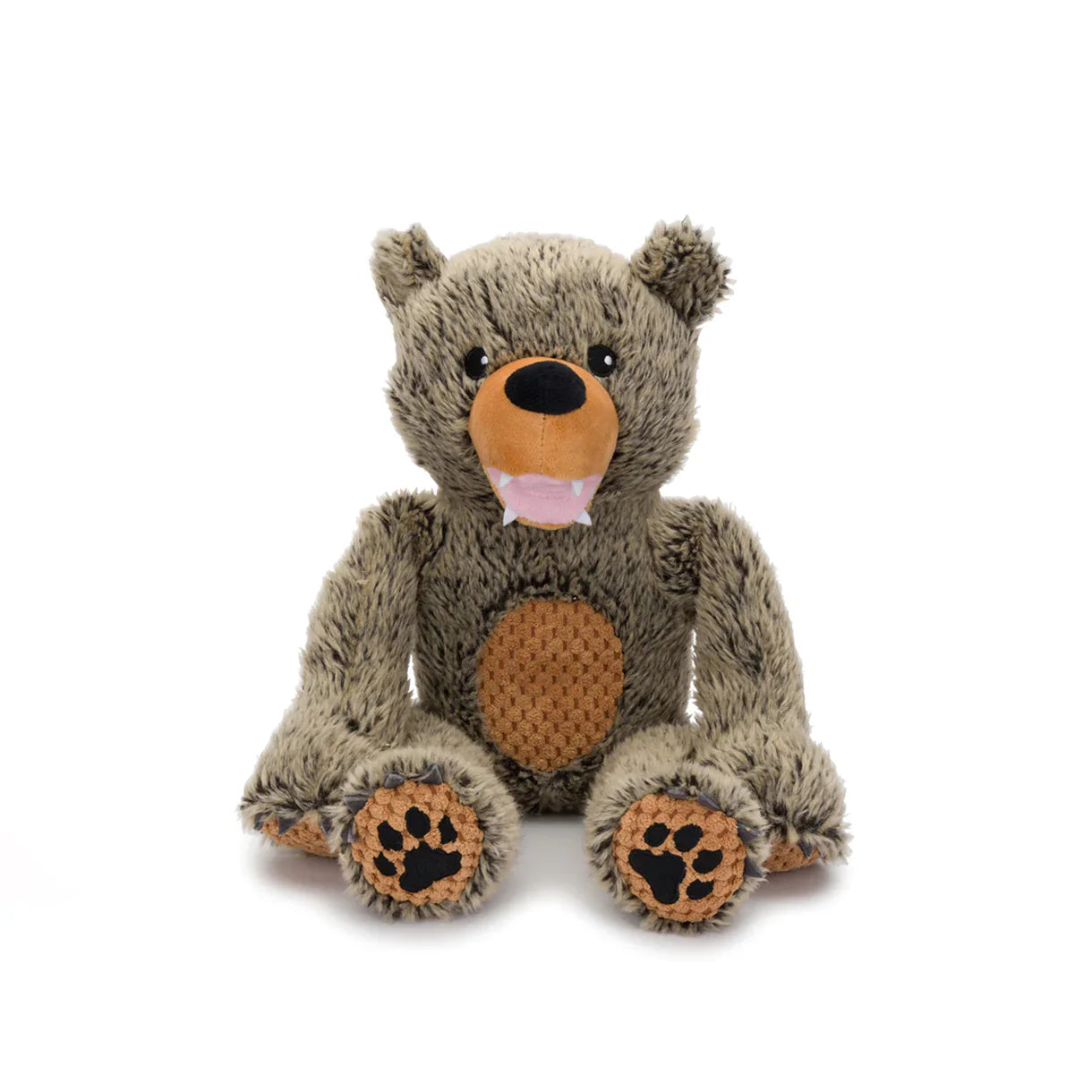 Floppy Grizzly Bear Plush Dog Toy with Squeakers