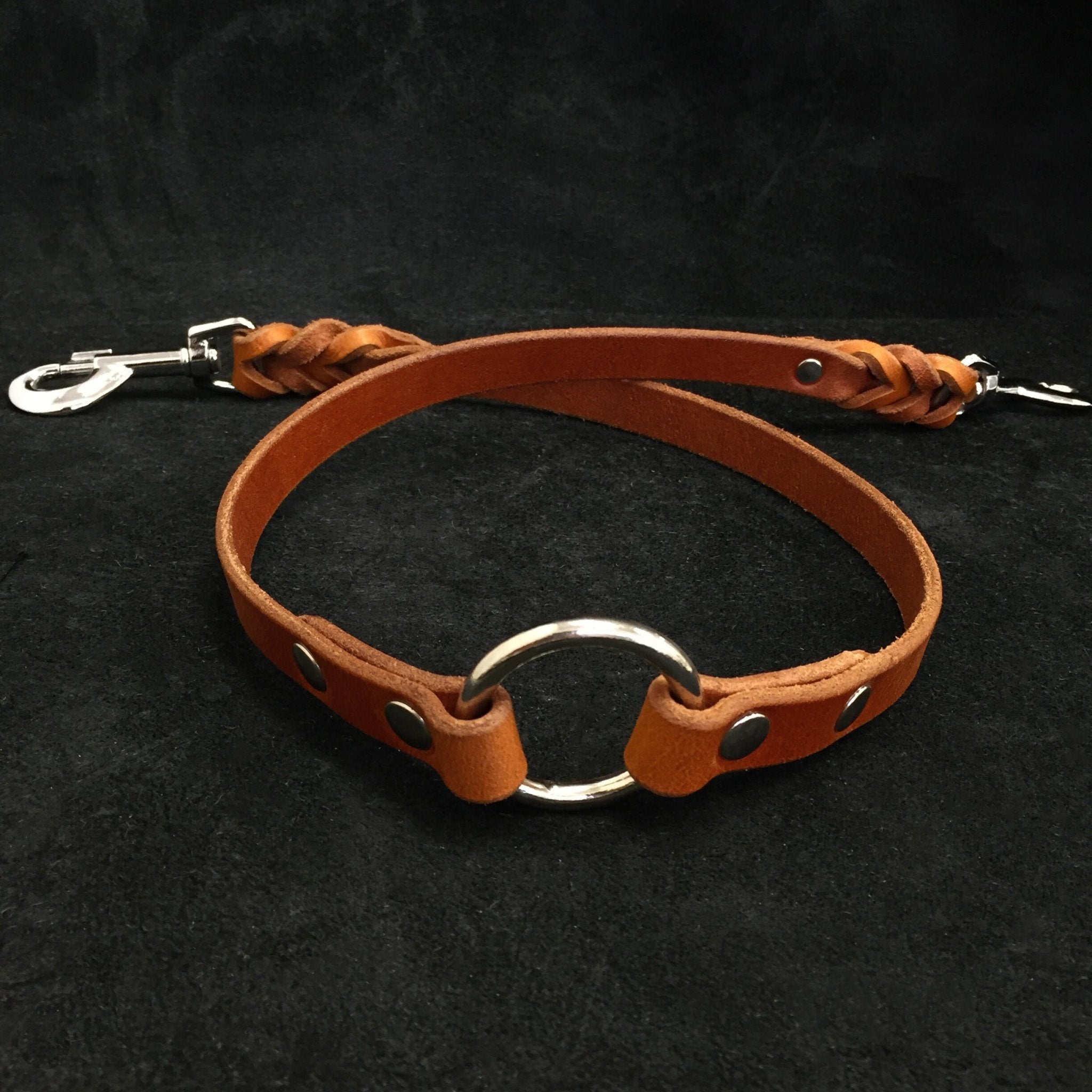 Buffalo Leather Double Dog Coupler – 48 cm, Handmade in Europe