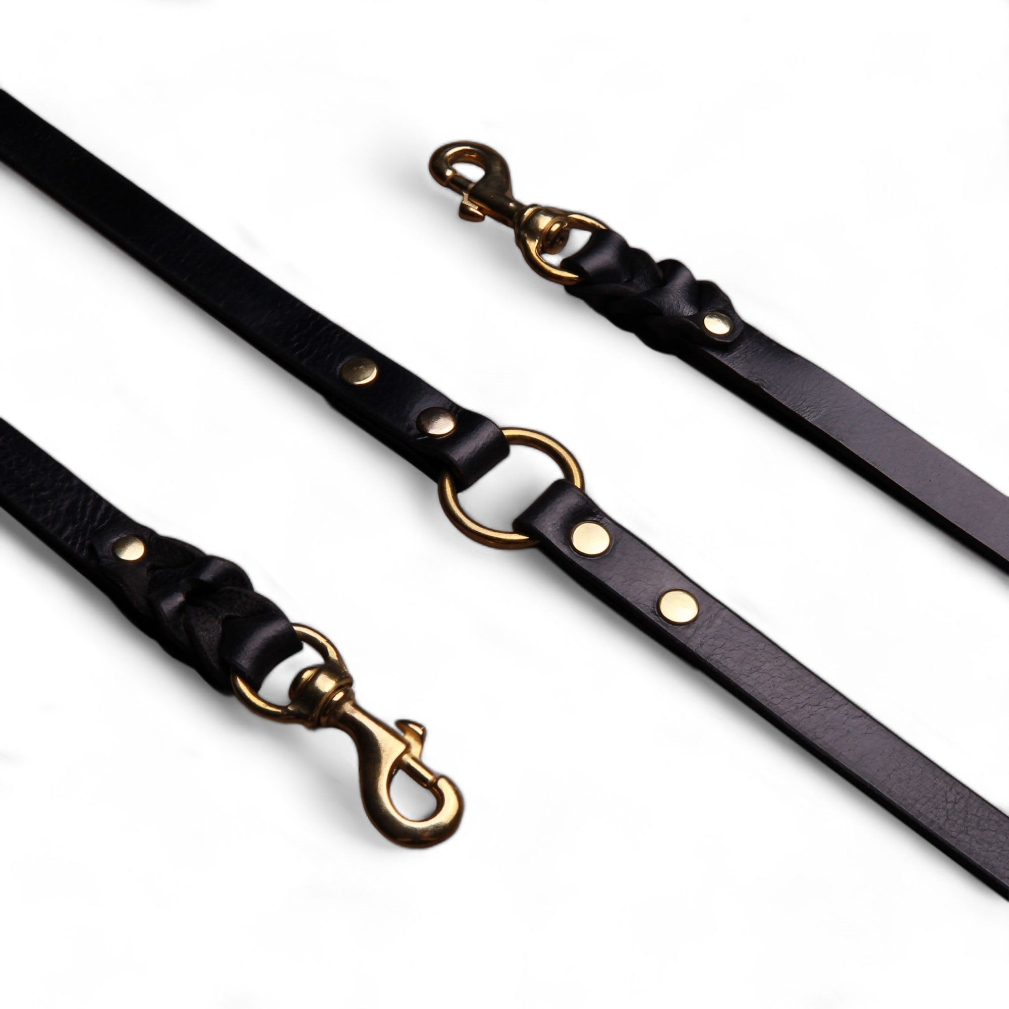 Buffalo Leather Double Dog Coupler – 48 cm, Handmade in Europe