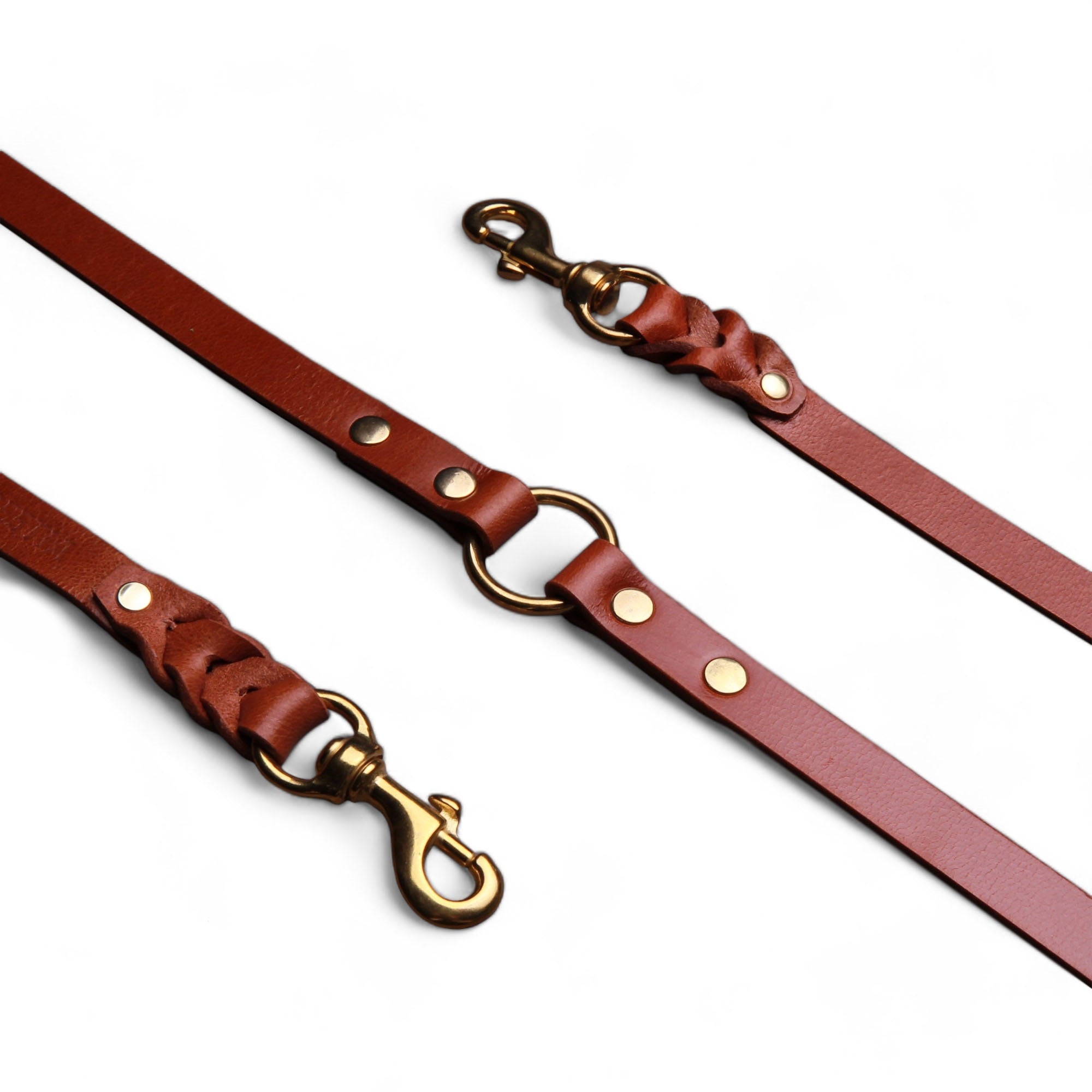 Buffalo Leather Double Dog Coupler – 48 cm, Handmade in Europe