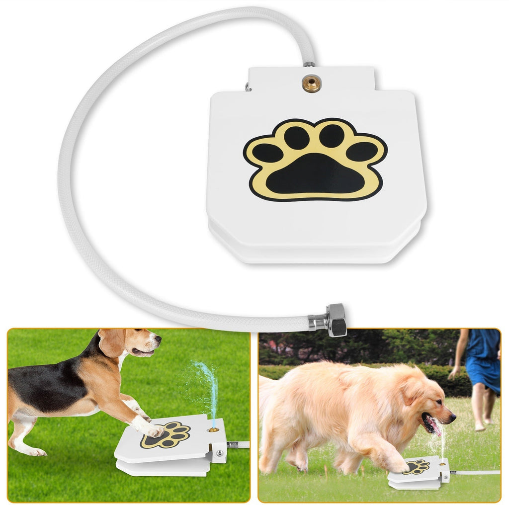 Step-On Outdoor Dog Water Fountain with Paw Pedal